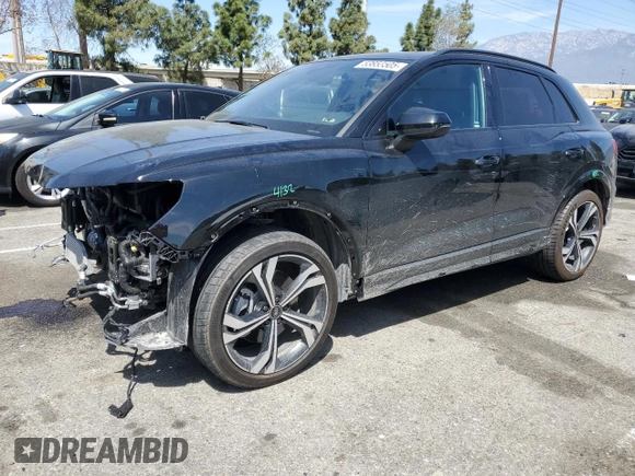 2023 Audi Q3 S line Premium Plus with VIN WA1EECF32P1119029, listed as a Copart auction lot 53853505 with 17,261 mi miles and Salvage title. Bid and sale history available at DreamBid. Image 1.