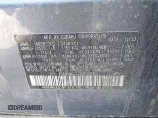 2018 Subaru Outback Premium with VIN 4S4BSACC3J3281561, listed as a IAAI auction lot 42584137 with 105,788 mi miles and . Bid and sale history available at DreamBid. Image 9.