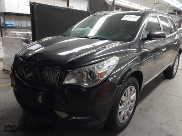 2015 Buick Enclave Leather with VIN 5GAKVBKD0FJ317593, listed as a IAAI auction lot 41510185 with 124,647 mi miles and . Bid and sale history available at carsss.com. Image 2.