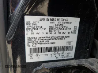 2013 Ford F-250 XL with VIN 1FT7W2B63DEB20135, listed as a Copart auction lot 59576445 with 263,245 mi miles and Salvage title. Bid and sale history available at DreamBid. Image 12.