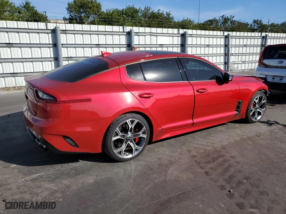 2018 Kia Stinger GT1 with VIN KNAE45LCXJ6018515, listed as a Copart auction lot 81288954 with 64,965 mi miles and Salvage Title. Bid and sale history available at carsss.com. Image 3.