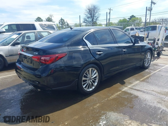 2018 Infiniti Q50 3.0t LUXE with VIN JN1EV7AP2JM351176, listed as a IAAI auction lot 41837214 with 125,535 mi miles. Bid and sale history available at carsss.com. Image 4.