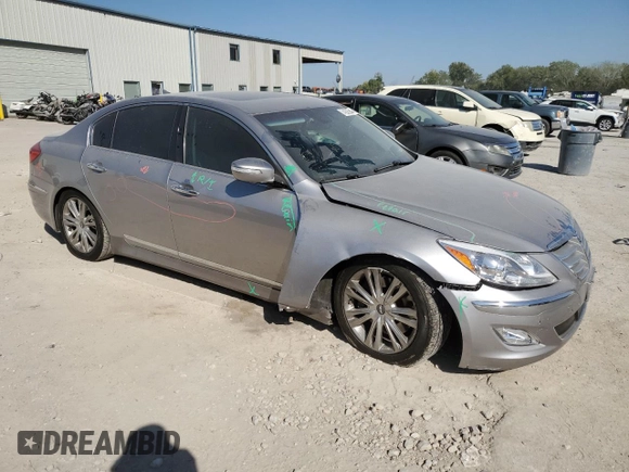2012 Hyundai Genesis 5.0L with VIN KMHGC4DH2CU193483, listed as a Copart auction lot 74206584 with 191,101 mi miles and Salvage Title. Bid and sale history available at carsss.com. Image 4.