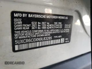 2022 BMW X5 xDrive40i z VIN 5UXCR6C0XN9L83285, wystawiony jako Copart lot #56176995 z przebiegiem 30 779 mil mil oraz Szkoda całkowita • Salvage title. Historia ofert i sprzedaży dostępna na DreamBid. Obrazek 13.