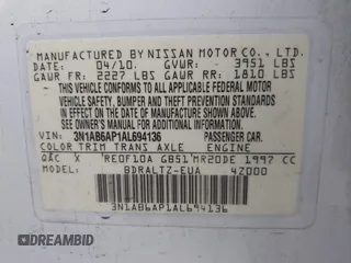 2010 Nissan Sentra SR with VIN 3N1AB6AP1AL694136, listed as a IAAI auction lot 42207837 with 113,018 mi miles and . Bid and sale history available at DreamBid. Image 9.