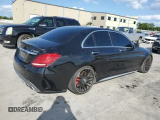 2017 Mercedes-Benz C 63 S AMG with VIN 55SWF8HB1HU183241, listed as a Copart auction lot 65524854 with 80,709 mi miles and Salvage title. Bid and sale history available at DreamBid. Image 3.