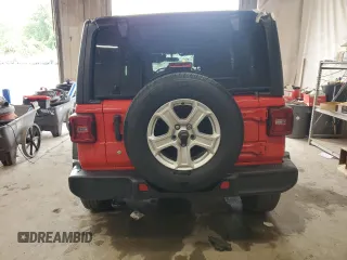2018 Jeep Wrangler Unlimited Sport S with VIN 1C4HJXDG5JW285227, listed as a Copart auction lot 61264625 with 46,085 mi miles and Salvage title. Bid and sale history available at DreamBid. Image 6.