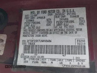 1990 Ford F-150 S с VIN 1FTDF15Y7LNA48686, выставлен на аукционе IAAI как лот 42365955 с пробегом 20 540 миль миль и . История ставок и продаж доступна на DreamBid. Изображение 9.