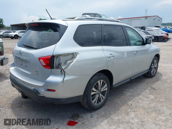 2018 Nissan Pathfinder SV with VIN 5N1DR2MM8JC650965, listed as a IAAI auction lot 42673823 with 113,611 mi miles and . Bid and sale history available at DreamBid. Image 4.