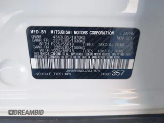 2018 Mitsubishi Outlander SEL with VIN JA4AR4AW3JZ031979, listed as a IAAI auction lot 42086210 with 70,632 mi miles and . Bid and sale history available at DreamBid. Image 9.