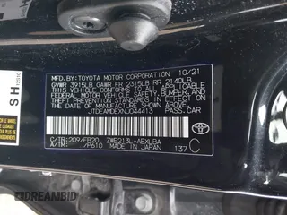 2022 Toyota Corolla Hybrid LE with VIN JTDEAMDEXNJ044413, listed as a IAAI auction lot 41556787 with 37,529 mi miles. Bid and sale history available at carsss.com. Image 9.