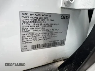 2023 Audi Q7 Premium with VIN WA1AXBF78PD019523, listed as a Copart auction lot 66156955 with 13,821 mi miles and Clean title. Bid and sale history available at DreamBid. Image 10.