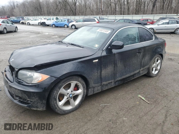 2011 BMW 1 Series 128i with VIN WBAUP9C54BVL89477, listed as a Copart auction lot 44921245 with 135,546 mi miles and Salvage title. Bid and sale history available at DreamBid. Image 1.