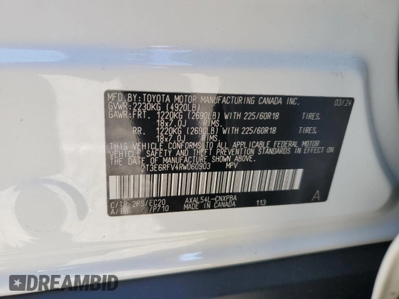 2024 Toyota RAV4 Hybrid XSE with VIN 2T3E6RFV4RW060903, listed as a Copart auction lot 49515785 with 8,637 mi miles and Salvage Title. Bid and sale history available at DreamBid. Image 12.