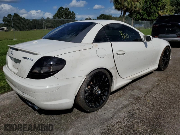 2006 Mercedes-Benz SLK-Class 5.5L AMG with VIN WDBWK73F56F127117, listed as a Copart auction lot 75090334 with 0 mi miles and Salvage Title. Bid and sale history available at carsss.com. Image 3.