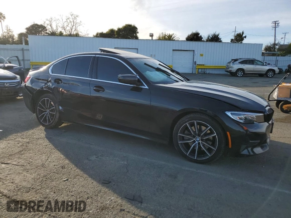 2019 BMW 3 Series 330i with VIN 3MW5R1J57K8B02431, listed as a Copart auction lot 47676085 with 0 mi miles and Salvage Title. Bid and sale history available at carsss.com. Image 4.