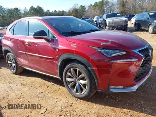 2015 Lexus NX 200t with VIN JTJYARBZ8F2013542, listed as a IAAI auction lot 41634471 with 106,026 mi miles. Bid and sale history available at carsss.com. Image 1.