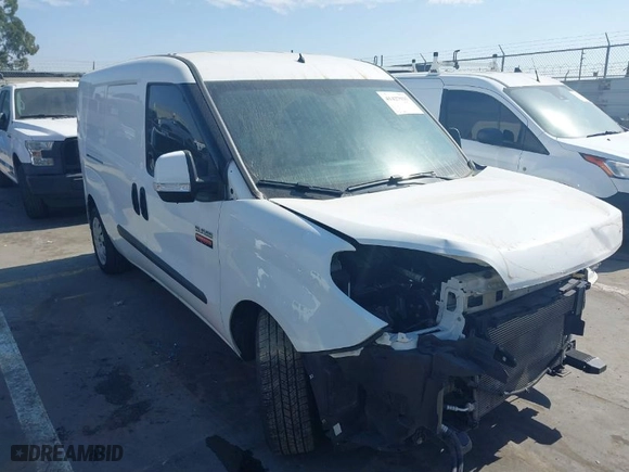 2019 Ram ProMaster City Cargo Van Tradesman SLT with VIN ZFBHRFBB0K6N43202, listed as a IAAI auction lot 41427935 with 97,605 mi miles. Bid and sale history available at carsss.com. Image 1.