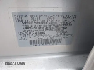 2015 Nissan Sentra SV with VIN 3N1AB7AP2FL639840, listed as a IAAI auction lot 42101611 with Not Provided miles and . Bid and sale history available at DreamBid. Image 9.