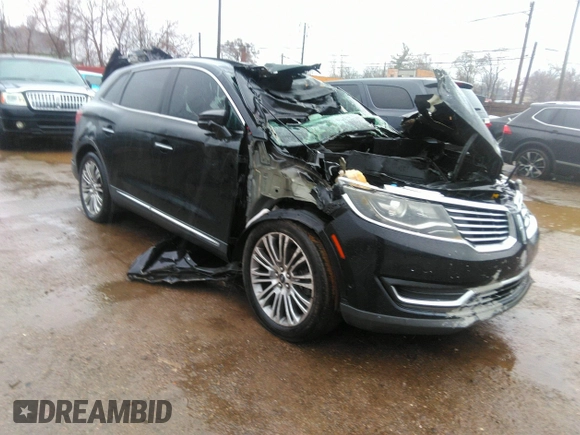 2016 Lincoln MKX Reserve with VIN 2LMTJ8LR2GBL35403, listed as a IAAI auction lot 41941607 with 0 mi miles. Bid and sale history available at carsss.com. Image 1.