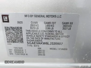 2020 Buick Enclave Essence with VIN 5GAEVAKW6LJ320907, listed as a IAAI auction lot 41888488 with 77,436 mi miles. Bid and sale history available at carsss.com. Image 9.
