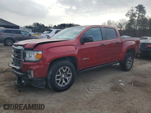 2021 GMC Canyon 4WD AT4 w/Leather with VIN 1GTG6FEN2M1224875, listed as a Copart auction lot 45553885 with 81,495 mi miles and Salvage Title. Bid and sale history available at carsss.com. Image 1.