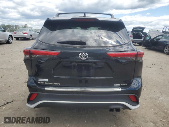 2022 Toyota Highlander XSE with VIN 5TDJZRBH5NS165192, listed as a Copart auction lot 58150465 with 47,138 mi miles and Salvage title. Bid and sale history available at DreamBid. Image 6.