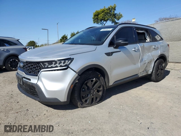 2021 Kia Sorento S z VIN 5XYRLDLC8MG007922, wystawiony jako Copart lot #49844825 z przebiegiem 99 292 mil mil oraz Szkoda całkowita • Salvage title. Historia ofert i sprzedaży dostępna na DreamBid. Obrazek 1.