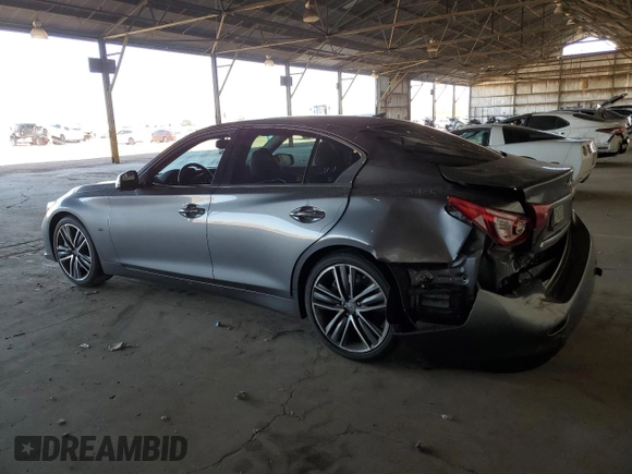 2015 Infiniti Q50 Premium with VIN JN1BV7AP1FM342088, listed as a Copart auction lot 56920195 with 106,585 mi miles and Salvage title. Bid and sale history available at DreamBid. Image 2.