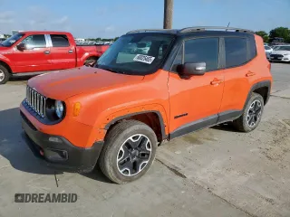 2015 Jeep Renegade Trailhawk z VIN ZACCJBCT8FPC23014, wystawiony jako Copart lot #60025465 z przebiegiem 46 645 mil mil oraz Czysty tytuł • Clean title. Historia ofert i sprzedaży dostępna na DreamBid. Obrazek 1.