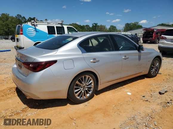 2020 Infiniti Q50 Luxe with VIN JN1EV7AP2LM206478, listed as a Copart auction lot 52790755 with 93,569 mi miles and Salvage title. Bid and sale history available at DreamBid. Image 3.