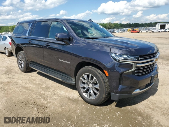 2022 Chevrolet Suburban LT z VIN 1GNSKCKT1NR288858, wystawiony jako Copart lot #56998095 z przebiegiem 96 859 mil mil oraz Szkoda całkowita • Salvage title. Historia ofert i sprzedaży dostępna na DreamBid. Obrazek 4.