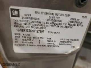 2001 Chevrolet Tahoe LS with VIN 1GNEK13T61R127397, listed as a Copart auction lot 75105654 with 315,538 mi miles and Salvage Title. Bid and sale history available at carsss.com. Image 13.