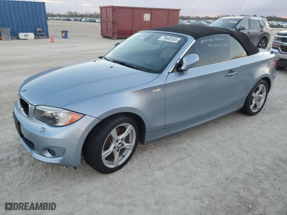 2013 BMW 1 Series 128i with VIN WBAUN1C54DVR01247, listed as a Copart auction lot 79449164 with 0 mi miles and Salvage Title. Bid and sale history available at carsss.com. Image 1.