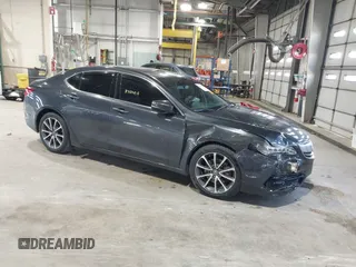 2015 Acura TLX V6 with VIN 19UUB2F3XFA020740, listed as a IAAI auction lot 41014819 with 142,836 mi miles. Bid and sale history available at carsss.com. Image 1.
