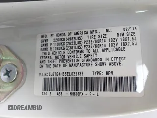 2014 Acura RDX Technology with VIN 5J8TB4H55EL022839, listed as a IAAI auction lot 42596046 with 111,705 mi miles and . Bid and sale history available at DreamBid. Image 9.