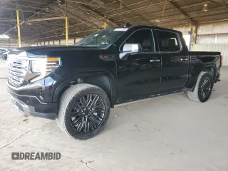 2023 GMC Sierra 1500 Denali Ultimate with VIN 1GTUUHEL9PZ273709, listed as a Copart auction lot 51457605 with 24,147 mi miles and Salvage Title. Bid and sale history available at carsss.com. Image 1.
