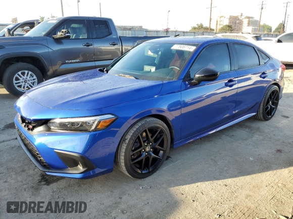 2022 Honda Civic Si with VIN 2HGFE1E51NH471195, listed as a Copart auction lot 77808714 with 24,759 mi miles and Clean Title. Bid and sale history available at DreamBid. Image 1.