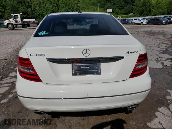 2012 Mercedes-Benz C 300 Sport with VIN WDDGF8BB0CR237300, listed as a Copart auction lot 61340735 with 109,157 mi miles and Salvage title. Bid and sale history available at DreamBid. Image 6.