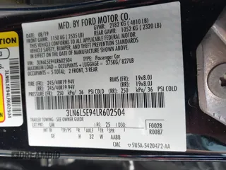 2020 Lincoln MKZ Reserve с VIN 3LN6L5E94LR602504, выставлен на аукционе IAAI как лот 42325386 с пробегом 49 812 миль миль и . История ставок и продаж доступна на DreamBid. Изображение 9.