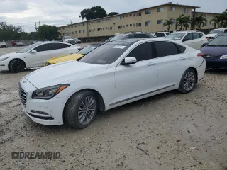 2017 Genesis G80 3.8L with VIN KMHGN4JE3HU172234, listed as a Copart auction lot 74680664 with 101,375 mi miles and Salvage Title. Bid and sale history available at carsss.com. Image 1.