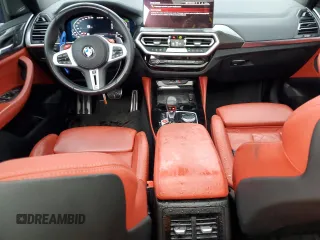 2023 BMW X3 M with VIN 5YM13EC05P9R94131, listed as a Copart auction lot 61018825 with 9,366 mi miles and Salvage title. Bid and sale history available at DreamBid. Image 8.