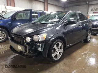 2014 Chevrolet Sonic LTZ with VIN 1G1JE5SB6E4223900, listed as a Copart auction lot 45587225 with 150,336 mi miles and Salvage Title. Bid and sale history available at carsss.com. Image 1.