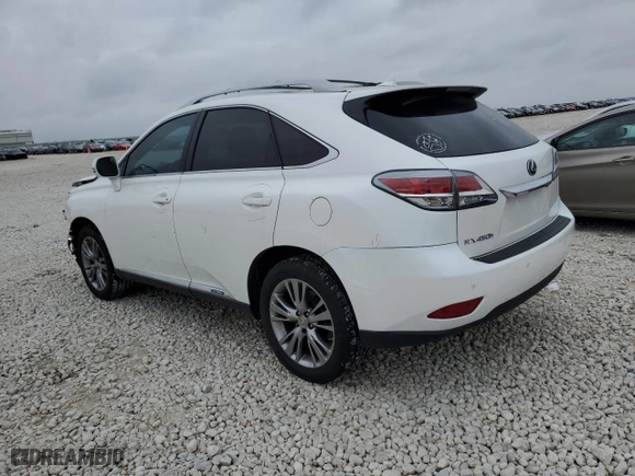 2013 Lexus RX 450h with VIN JTJBC1BAXD2051234, listed as a Copart auction lot 43719875 with 117,590 mi miles and Salvage Title. Bid and sale history available at carsss.com. Image 2.