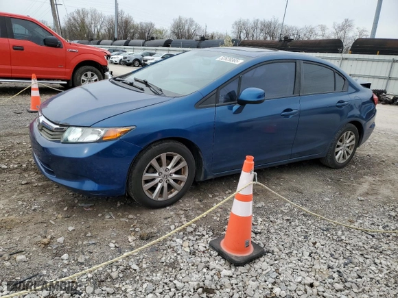 2012 Honda Civic Sdn EX-L with VIN 19XFB2F96CE365347, listed as a Copart auction lot 52829365 with 150,824 mi miles and Salvage Title. Bid and sale history available at carsss.com. Image 1.