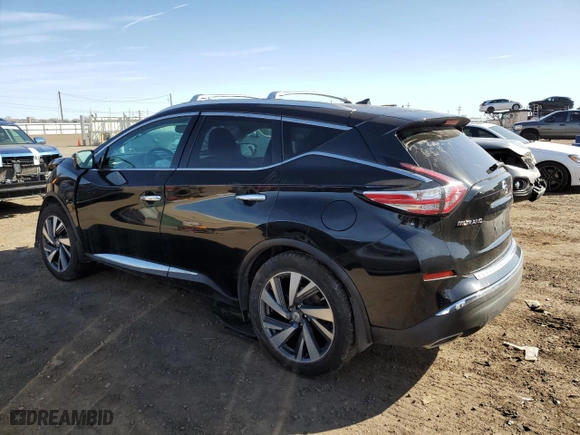 2015 Nissan Murano S with VIN 5N1AZ2MH4FN284293, listed as a Copart auction lot 47130855 with 62,015 mi miles and Salvage Title. Bid and sale history available at carsss.com. Image 2.