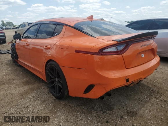 2021 Kia Stinger GT2 with VIN KNAE55LC6M6090748, listed as a Copart auction lot 63906114 with 23,195 mi miles and Salvage Title. Bid and sale history available at carsss.com. Image 2.