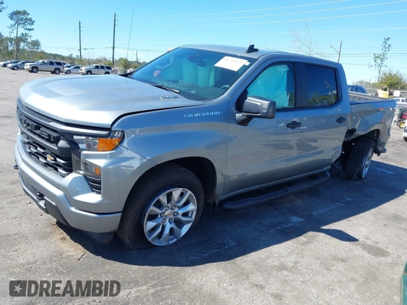 2025 Chevrolet Silverado 1500 Custom with VIN 1GCPABEK8SZ201449, listed as a IAAI auction lot 41742273 with 244 mi miles and . Bid and sale history available at DreamBid. Image 2.