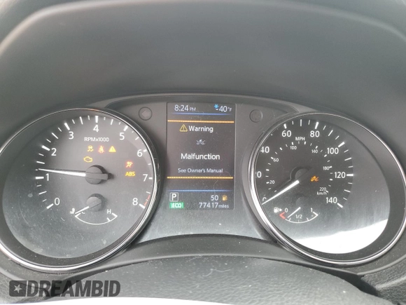 2020 Nissan Rogue S z VIN 5N1AT2MT6LC711311, wystawiony jako Copart lot #54567145 z przebiegiem 77 417 mil mil oraz Szkoda całkowita • Salvage title. Historia ofert i sprzedaży dostępna na DreamBid. Obrazek 9.