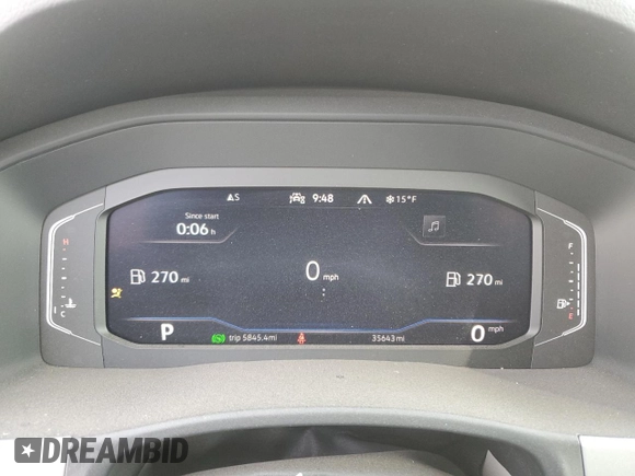 2023 Volkswagen Atlas SE with VIN 1V2HR2CA8PC545024, listed as a Copart auction lot 43775075 with 35,643 mi miles and Salvage title. Bid and sale history available at DreamBid. Image 9.